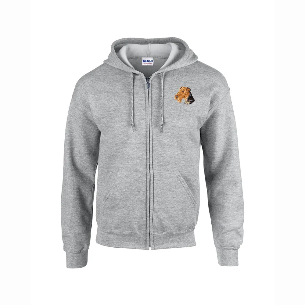 Airedale Terrier Embroidered Unisex Zipper Hoodie