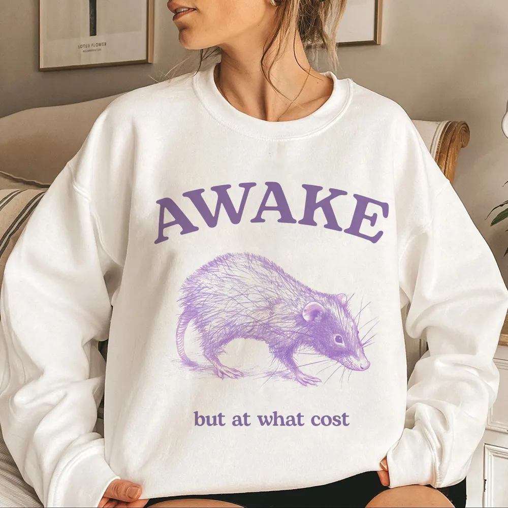 Awake But At What Cost Retro Shirt - Unisex Meme T Shirt, Funny Possum T Shirt, Graphic Shirt, Possum Lovers AIREQ2004 32