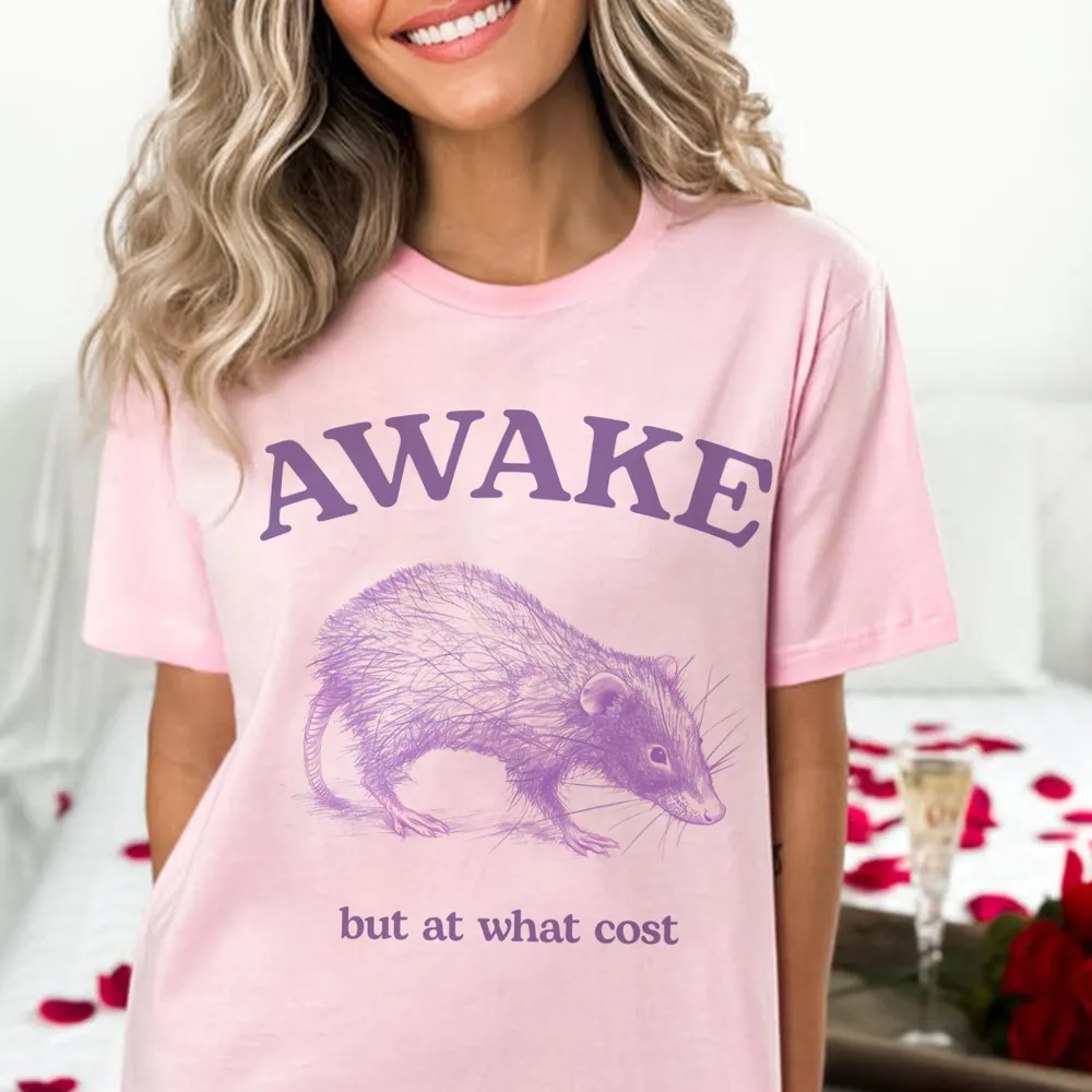 Awake But At What Cost Retro Shirt - Unisex Meme T Shirt, Funny Possum T Shirt, Graphic Shirt, Possum Lovers AIREQ2004 32