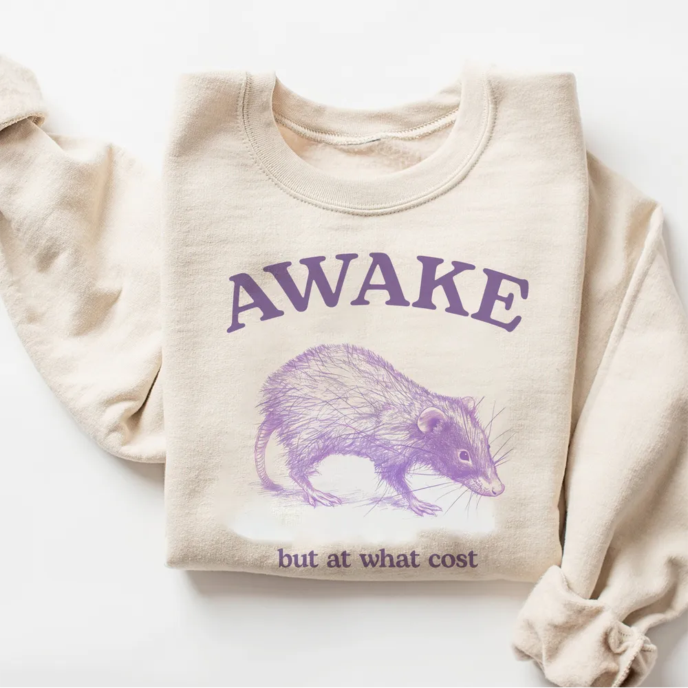 Awake But At What Cost Retro Shirt - Unisex Meme T Shirt, Funny Possum T Shirt, Graphic Shirt, Possum Lovers AIREQ2004 32