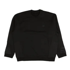 Black Cotton Pullover Crewneck Sweatshirt