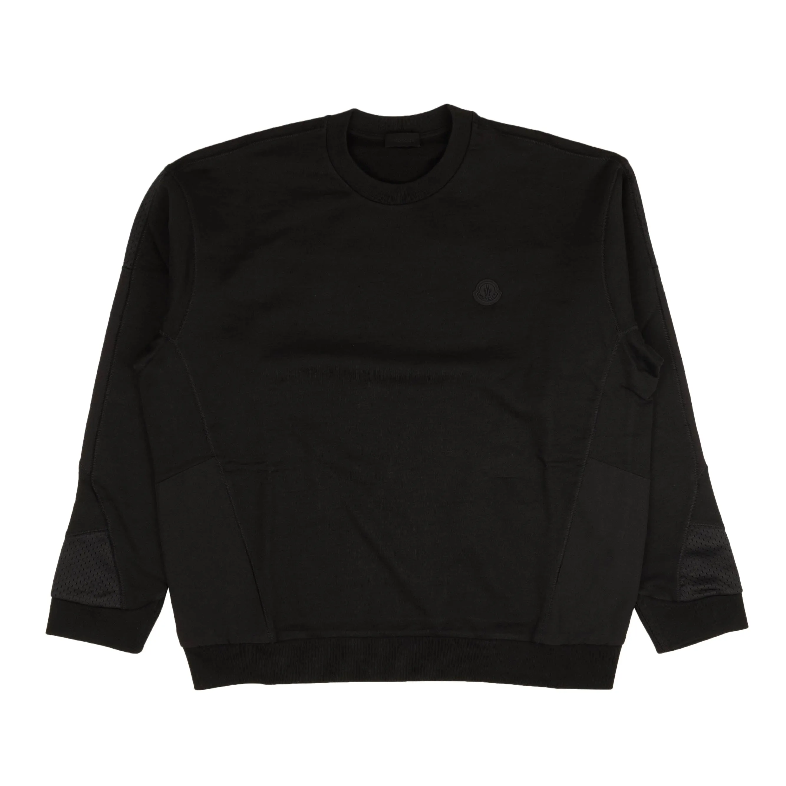 Black Cotton Pullover Crewneck Sweatshirt