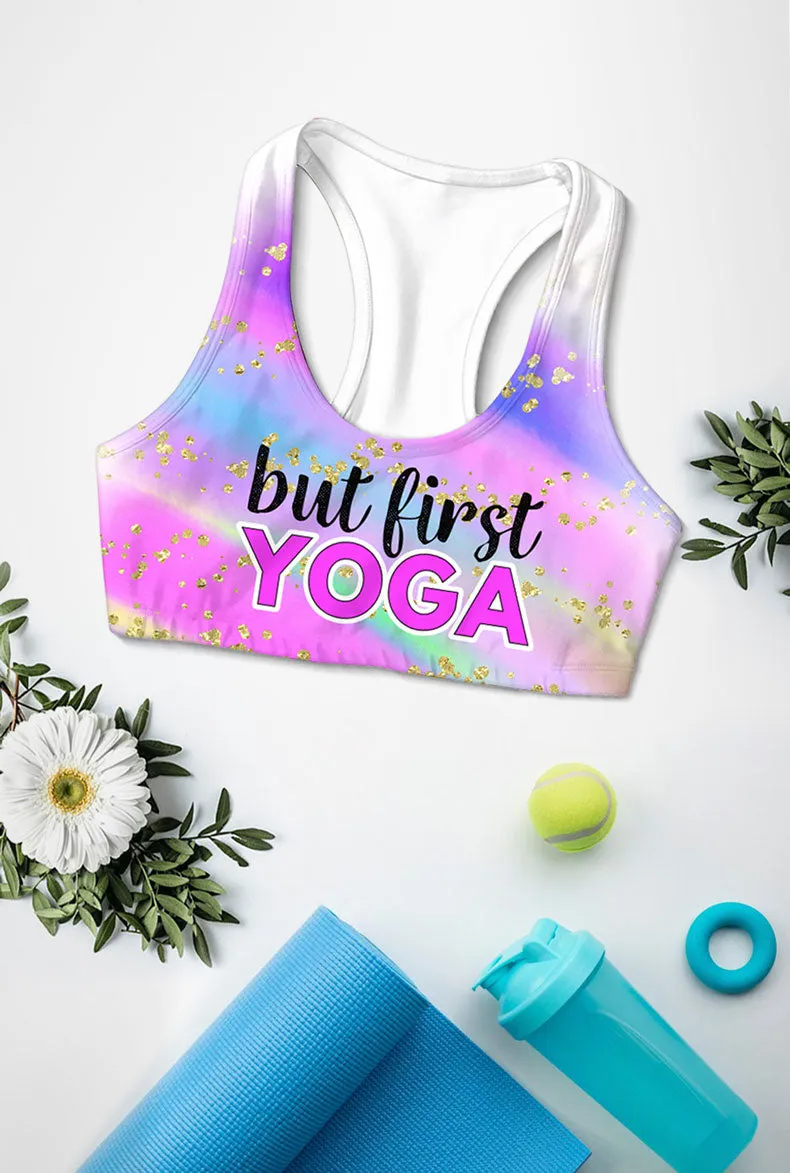 But First Yoga Stella Seamless Racerback Sport Yoga Bra - Women