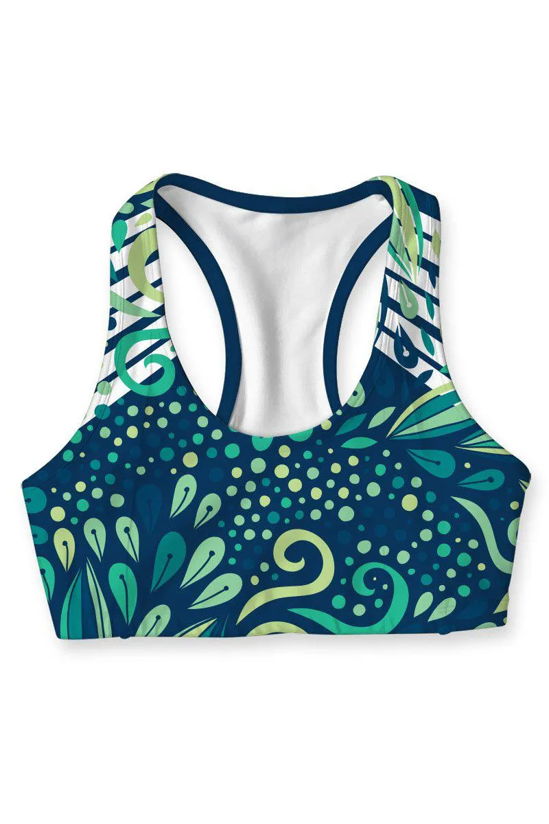 BUY 1 GET 4 FREE! Revival Stella Green Seamless Racerback Sport Yoga Bra - Women