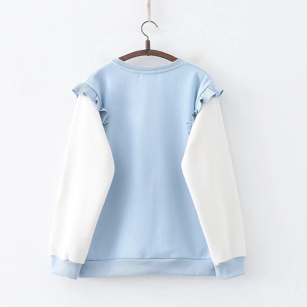 Cartoon Rabbit Round Neck Thick Hoodie