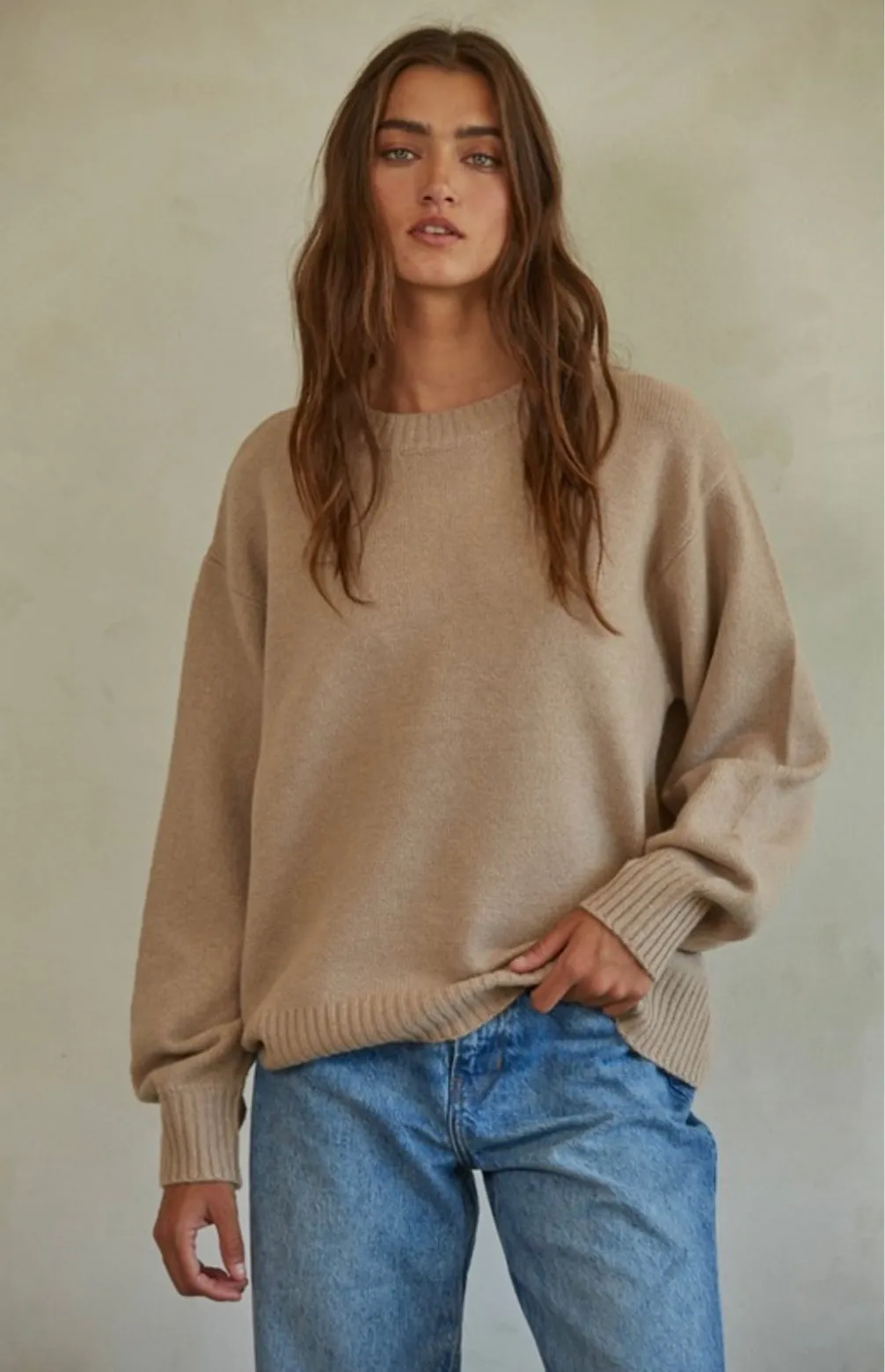 Diana Pullover Sweater: Tan