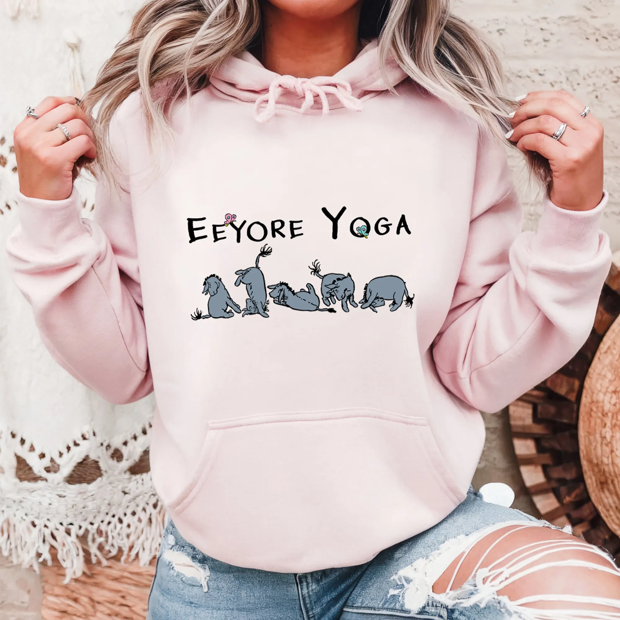 Eeyore Yoga Hoodie, Funny Yoga Top