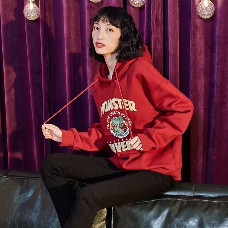 Fashion Cute Dinosaur Plus Velvet Hoodie