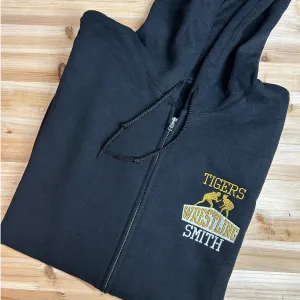 Girls Wrestling Team Personalized Zip Up Hoodie