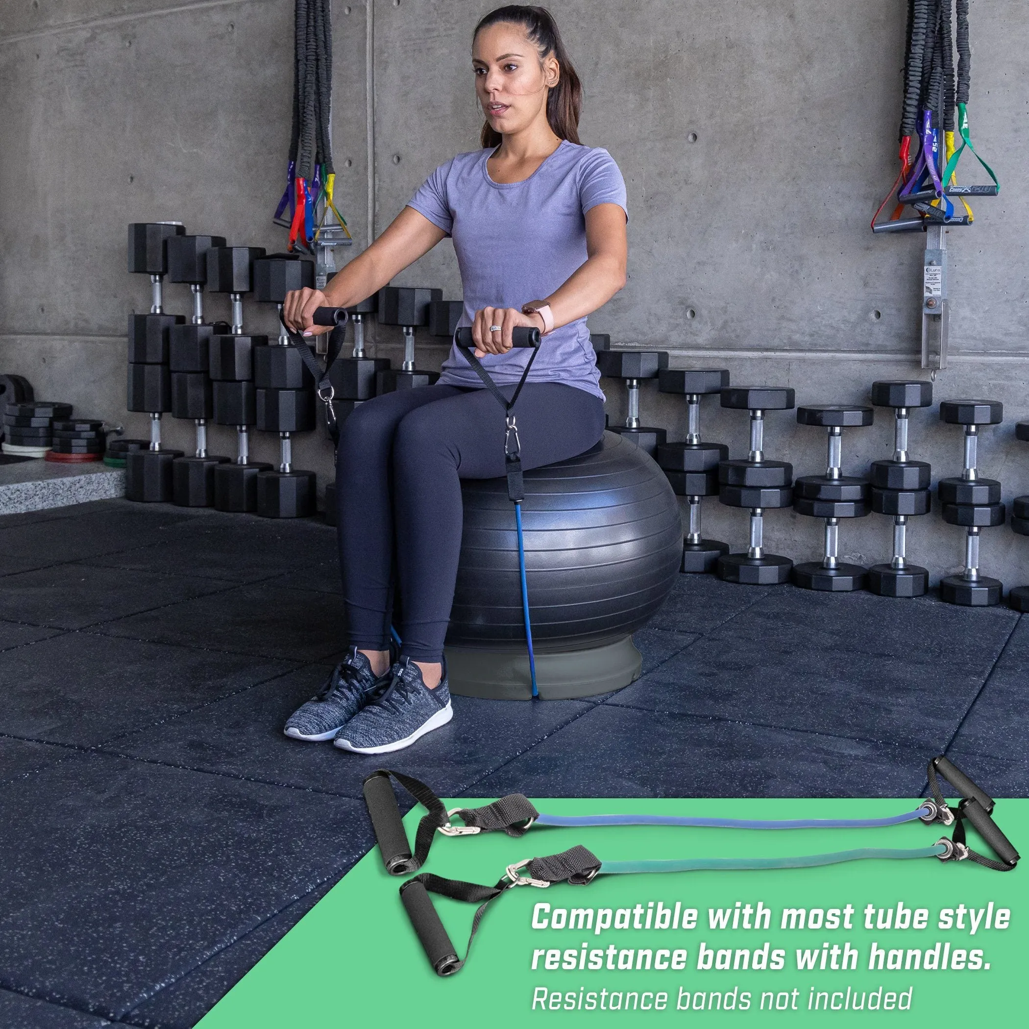 GoSports Hub 360 Fitness Ball Base - Charcoal