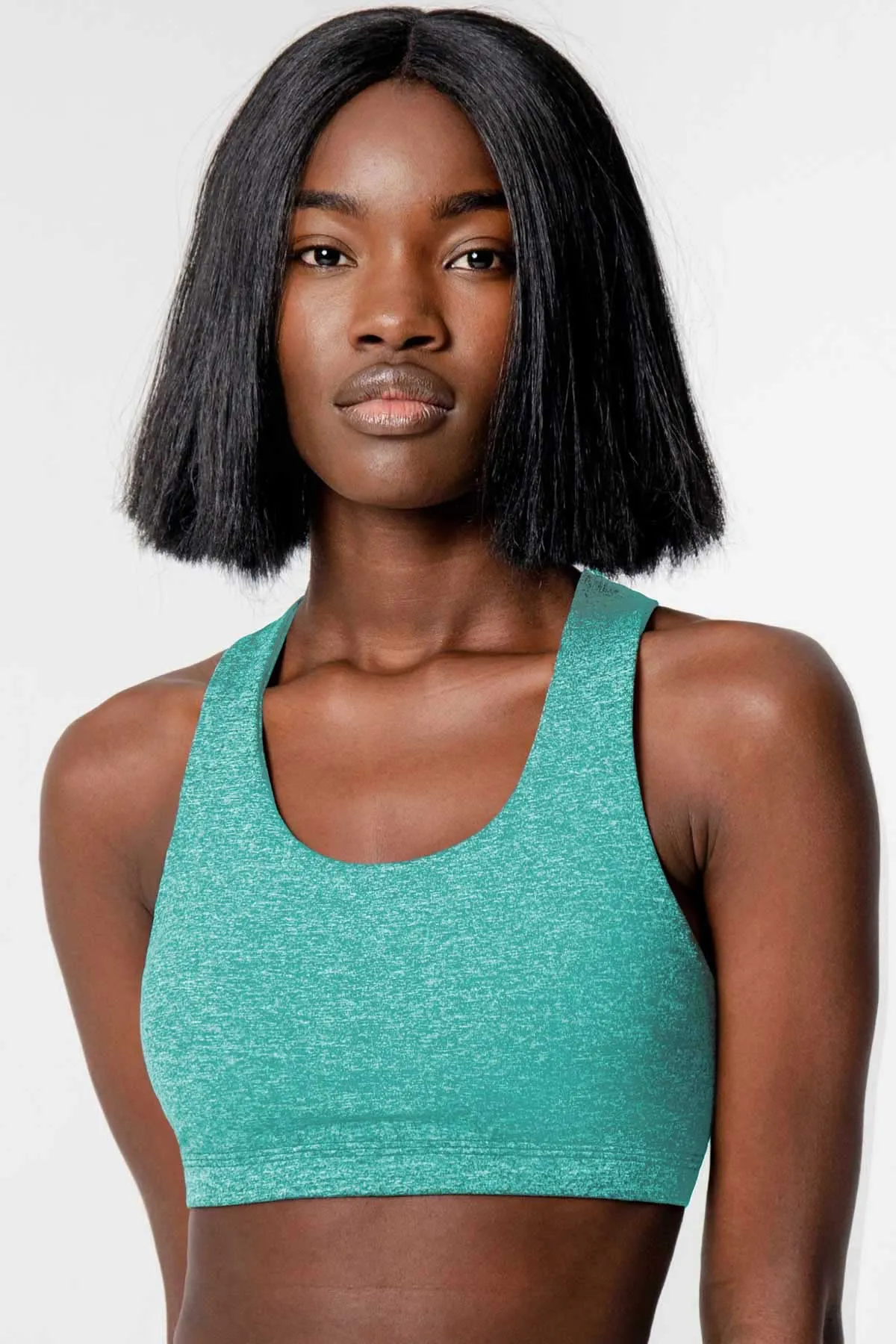 Heather Mint Stella Green UV 50  Seamless Racerback Sports Bra - Women
