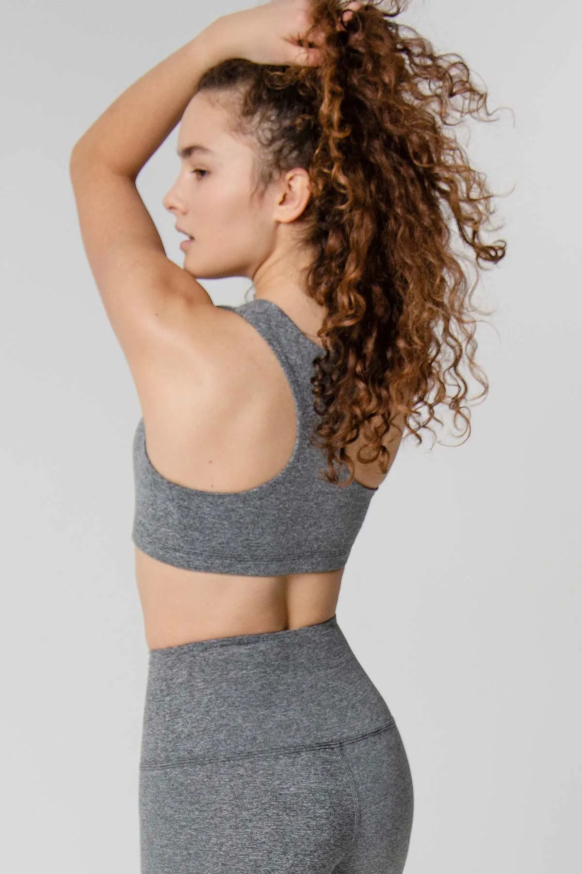 Heather Steel Grey Stella UV 50  Seamless Sport Yoga Bra - Women