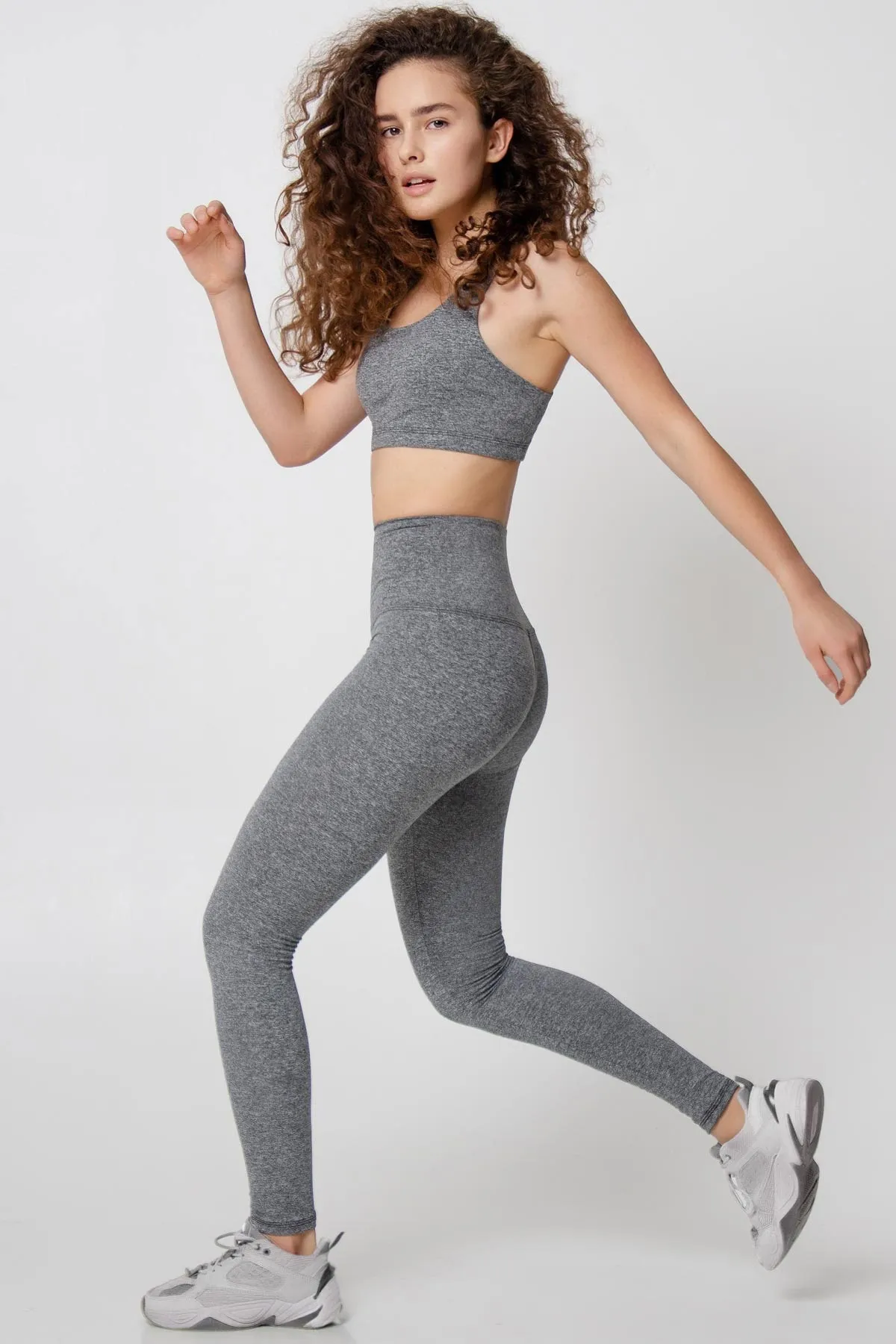 Heather Steel Grey Stella UV 50  Seamless Sport Yoga Bra - Women