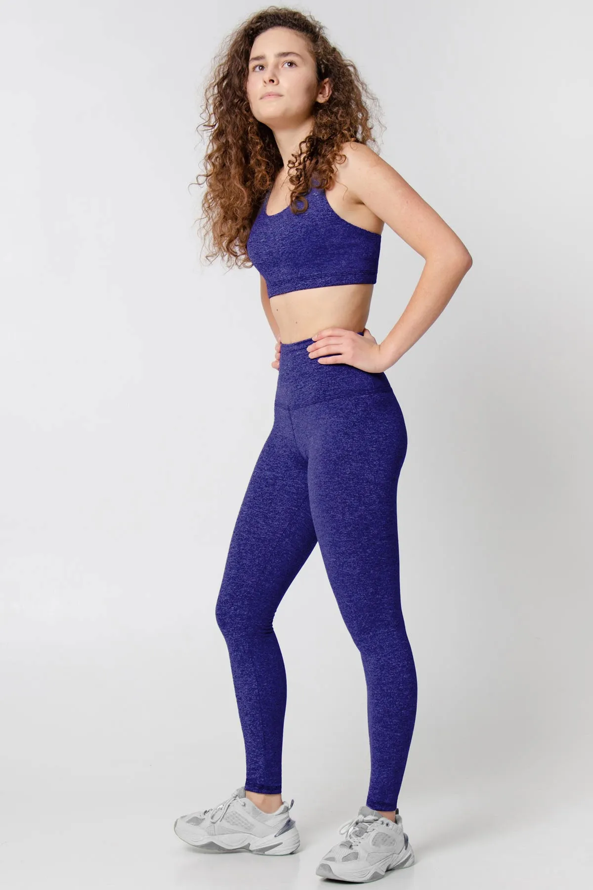 Heather Violet Stella UV 50  Seamless Racerback Sport Yoga Bra - Women