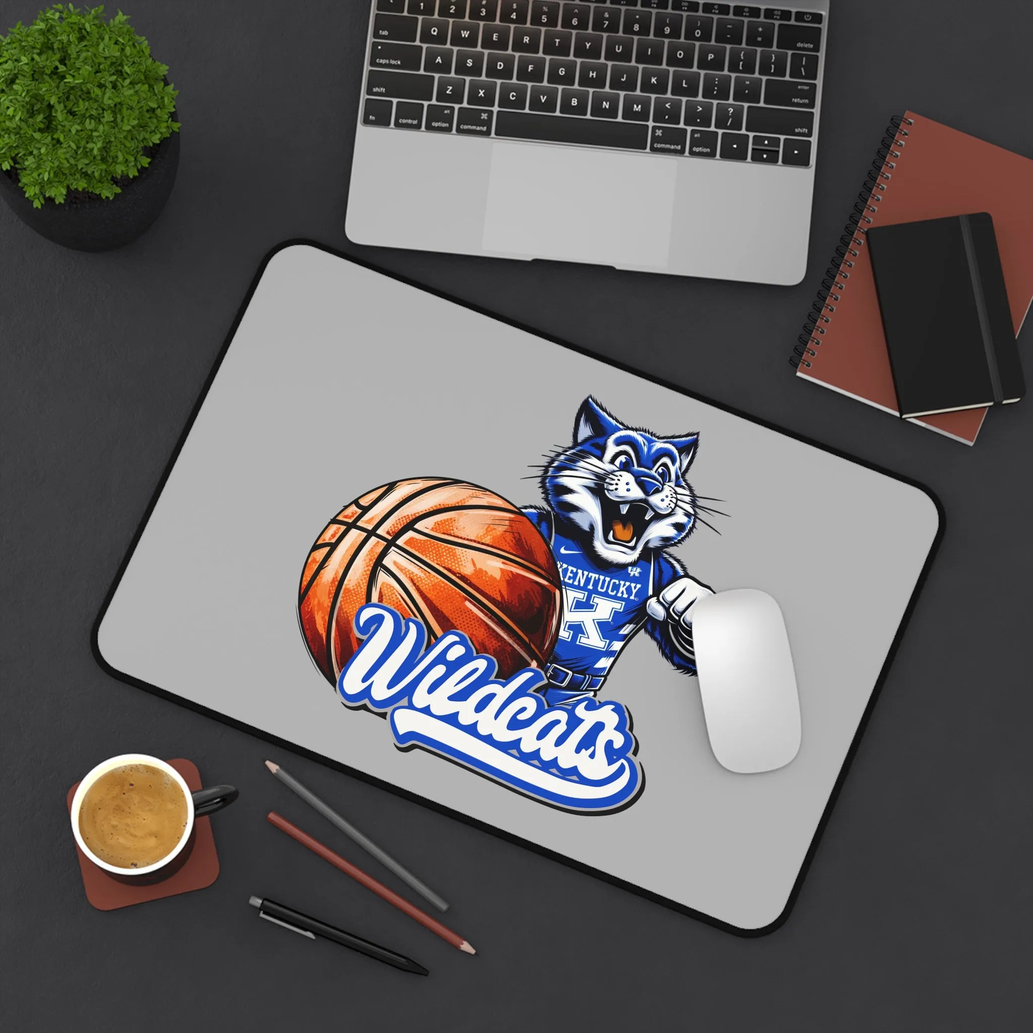 Kentucky Wildcats Basketball Desk Mat, UK Wildcats Mouse Pad, College Sports Office Decor, Wildcats Fan Gift, NCAA Basketball Desk Accessory