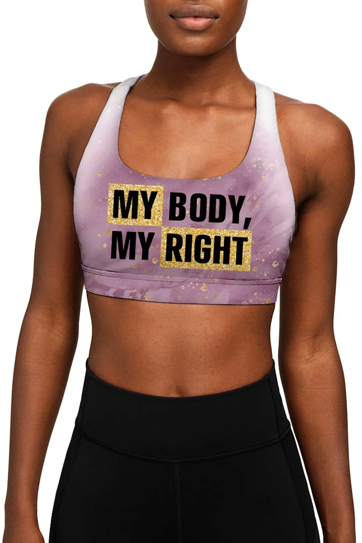 My Body, My Right Stella Seamless Racerback Sport Yoga Bra - Women