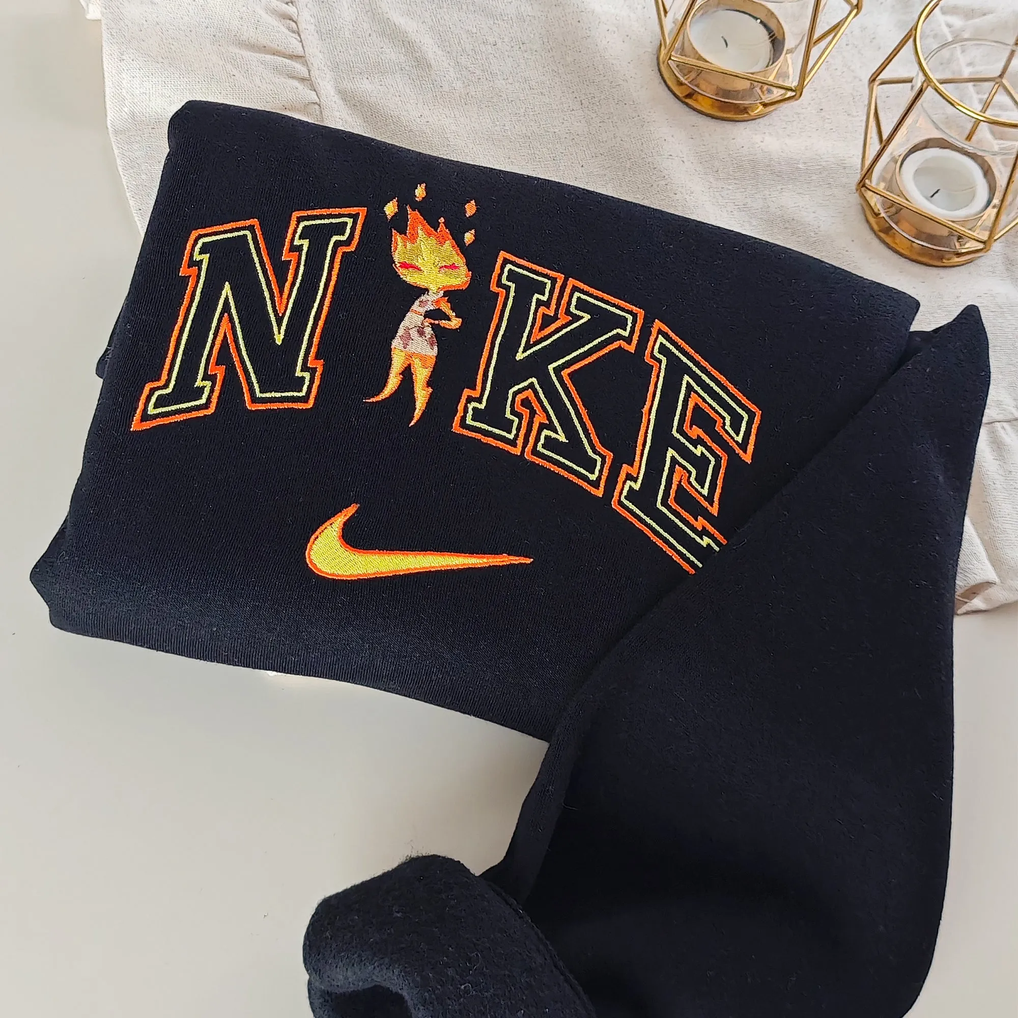 Personalized Ember & Wade Couple Nike Embroidered Hoodie