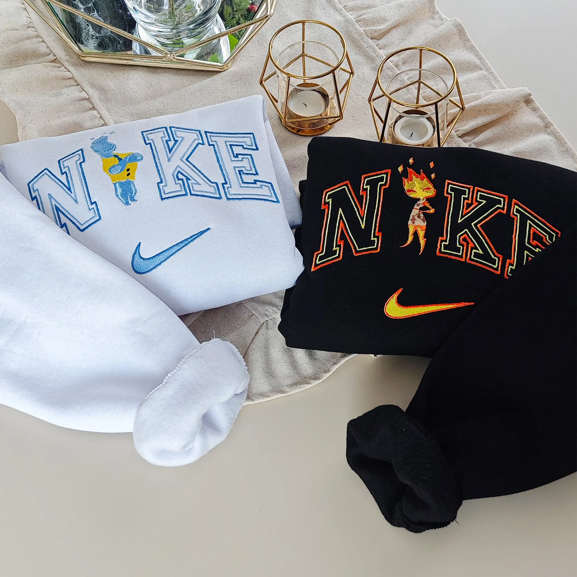 Personalized Ember & Wade Couple Nike Embroidered Hoodie