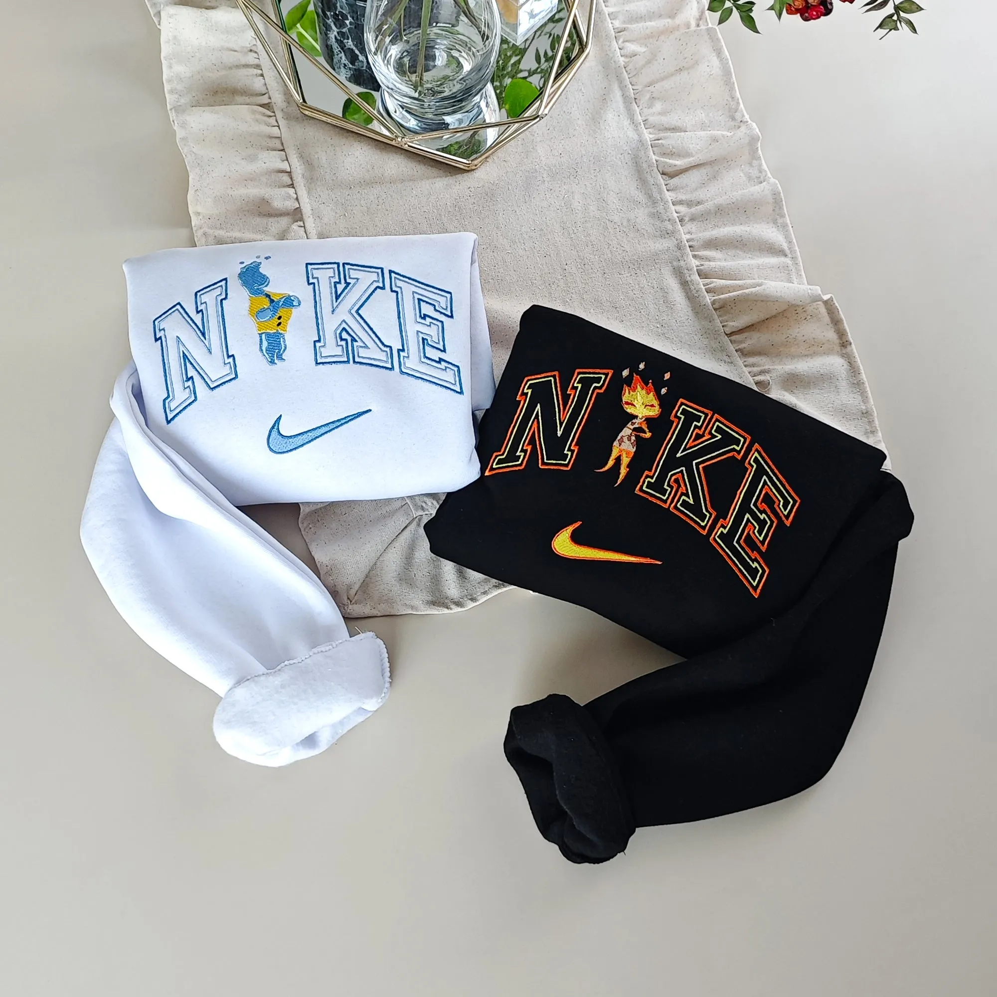 Personalized Ember & Wade Couple Nike Embroidered Hoodie