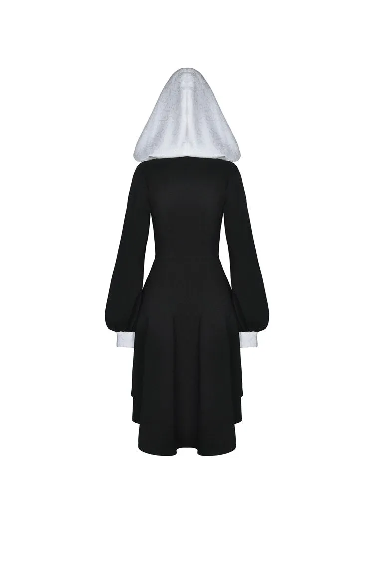 Retro zipper white hoodie rebel black dress DW500
