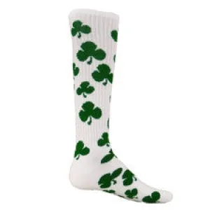 White Shamrock Athletic Knee High Socks (Small)