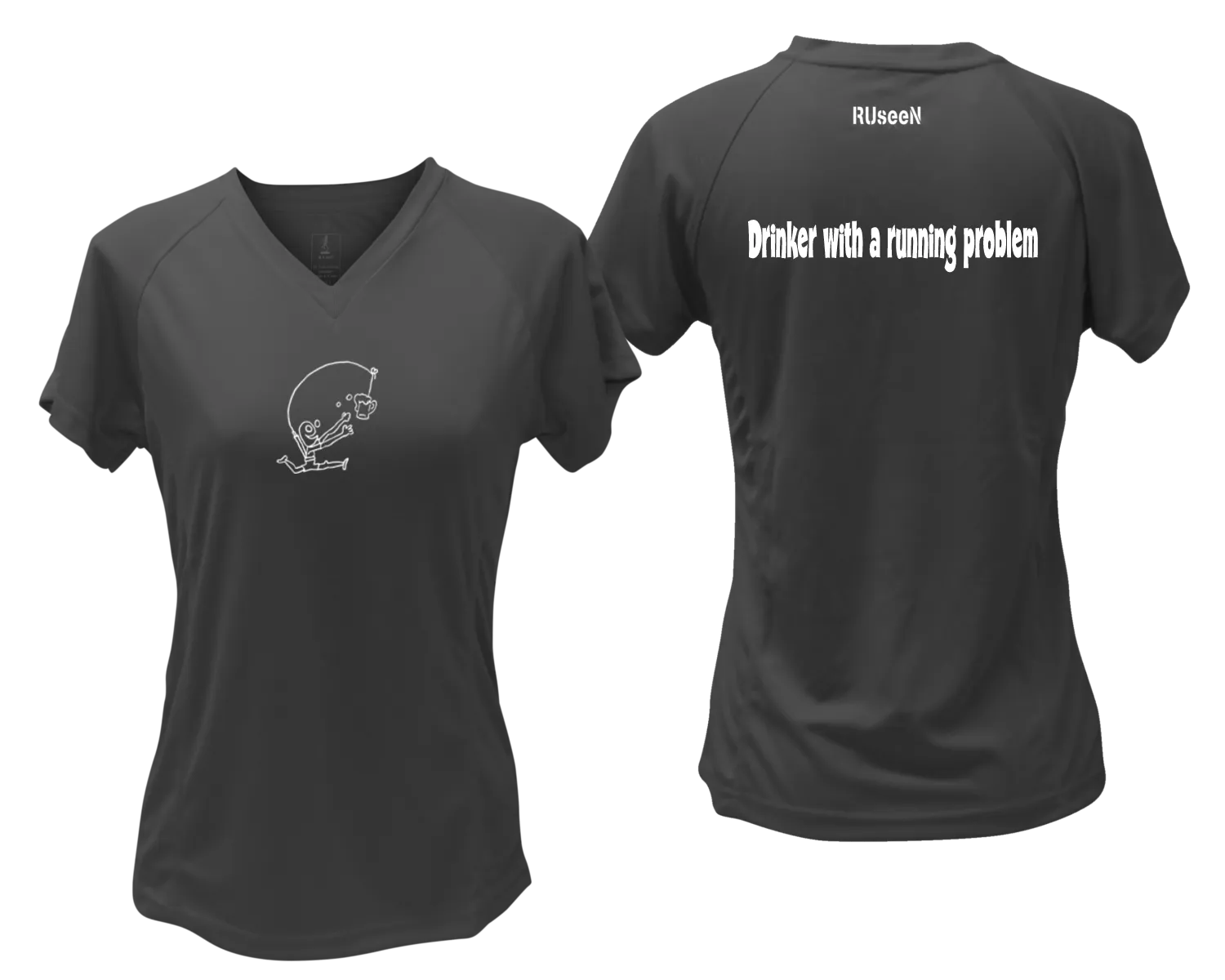 Women's Reflective Short Sleeve Shirt - Drinker with a Running Problem